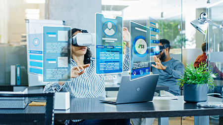 The HoloLens 2 goggles allow laboratory technicians to see hologram overlays that guide them through experiments and analysis — from identifying and managing reagents and finding the correct location of samples, to identifying instruments that require calibration before running an experiment or analysis. 